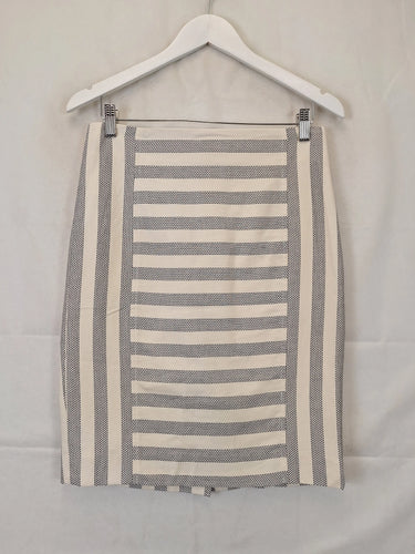 Trenery Monochrome Stripe Panel Pencil Skirt Size 8 by SwapUp-Online Second Hand Store-Online Thrift Store