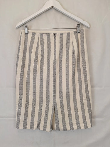 Trenery Monochrome Stripe Panel Pencil Skirt Size 8 by SwapUp-Online Second Hand Store-Online Thrift Store