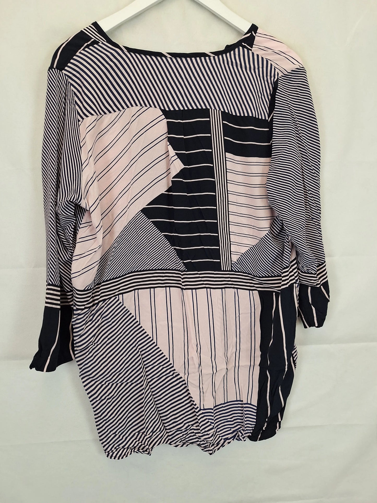 Trenery Patchwork V Neck Mini Dress Size L by SwapUp-Online Second Hand Store-Online Thrift Store
