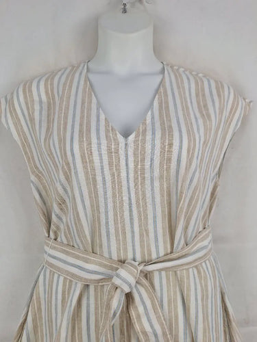 Trenery Sandy Stripe Linen Dress Size 10 by SwapUp-Online Second Hand Store-Online Thrift Store