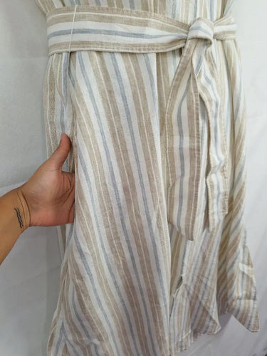 Trenery Sandy Stripe Linen Dress Size 10 by SwapUp-Online Second Hand Store-Online Thrift Store