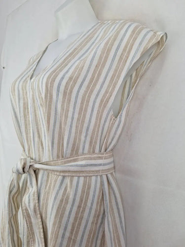 Trenery Sandy Stripe Linen Dress Size 10 by SwapUp-Online Second Hand Store-Online Thrift Store