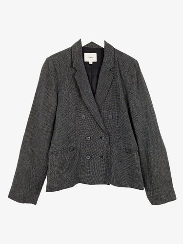 Trenery Smart Double Breasted Linen Jacket Size 12 by SwapUp-Online Second Hand Store-Online Thrift Store