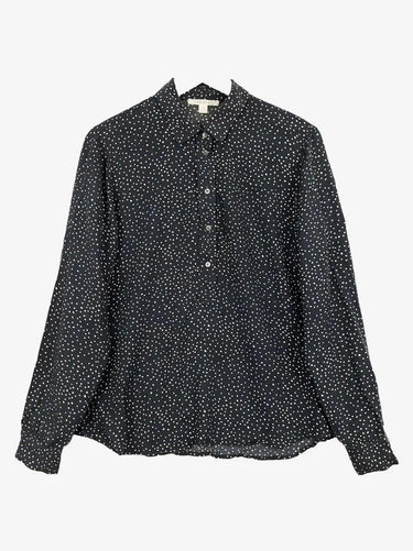 Trenery Spotted Black Wash 3/4 Button Up Shirt Size M by SwapUp-Online Second Hand Store-Online Thrift Store