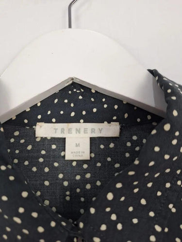 Trenery Spotted Black Wash 3/4 Button Up Shirt Size M by SwapUp-Online Second Hand Store-Online Thrift Store