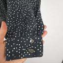 Trenery Spotted Black Wash 3/4 Button Up Shirt Size M by SwapUp-Online Second Hand Store-Online Thrift Store