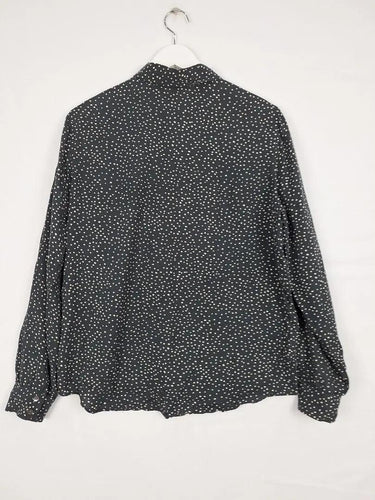 Trenery Spotted Black Wash 3/4 Button Up Shirt Size M by SwapUp-Online Second Hand Store-Online Thrift Store