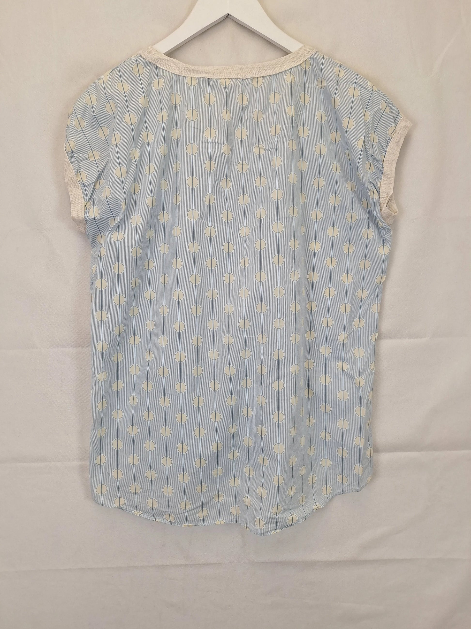Trenery Trimmed Spotted Light Cotton Blouse Size S by SwapUp-Online Second Hand Store-Online Thrift Store