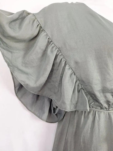 Tussah Khaki Frilly Crossover Mini Dress Size 12 by SwapUp-Online Second Hand Store-Online Thrift Store