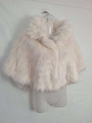 Unreal Fur Cream Faux Fur Cropped Cape Size OSFA by SwapUp-Online Second Hand Store-Online Thrift Store