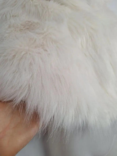 Unreal Fur Cream Faux Fur Cropped Cape Size OSFA by SwapUp-Online Second Hand Store-Online Thrift Store