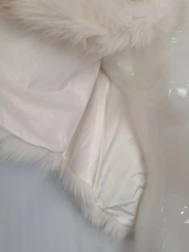 Unreal Fur Cream Faux Fur Cropped Cape Size OSFA by SwapUp-Online Second Hand Store-Online Thrift Store