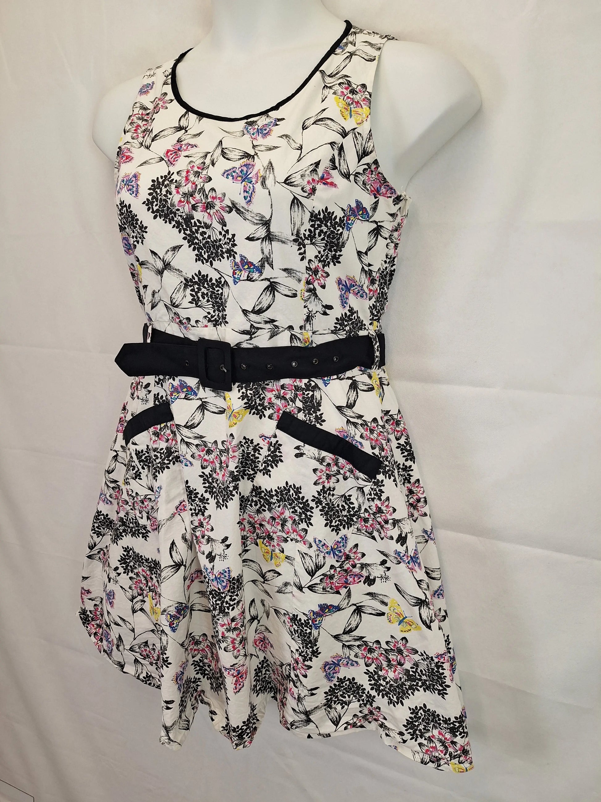 Uttam Boutique Belted Floral Midi Dress Size 14 by SwapUp-Online Second Hand Store-Online Thrift Store