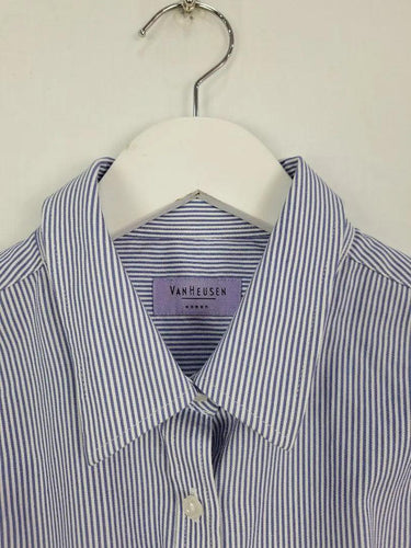 Van Heusen Blue Pinstripe Collared Shirt Size 10 by SwapUp-Online Second Hand Store-Online Thrift Store