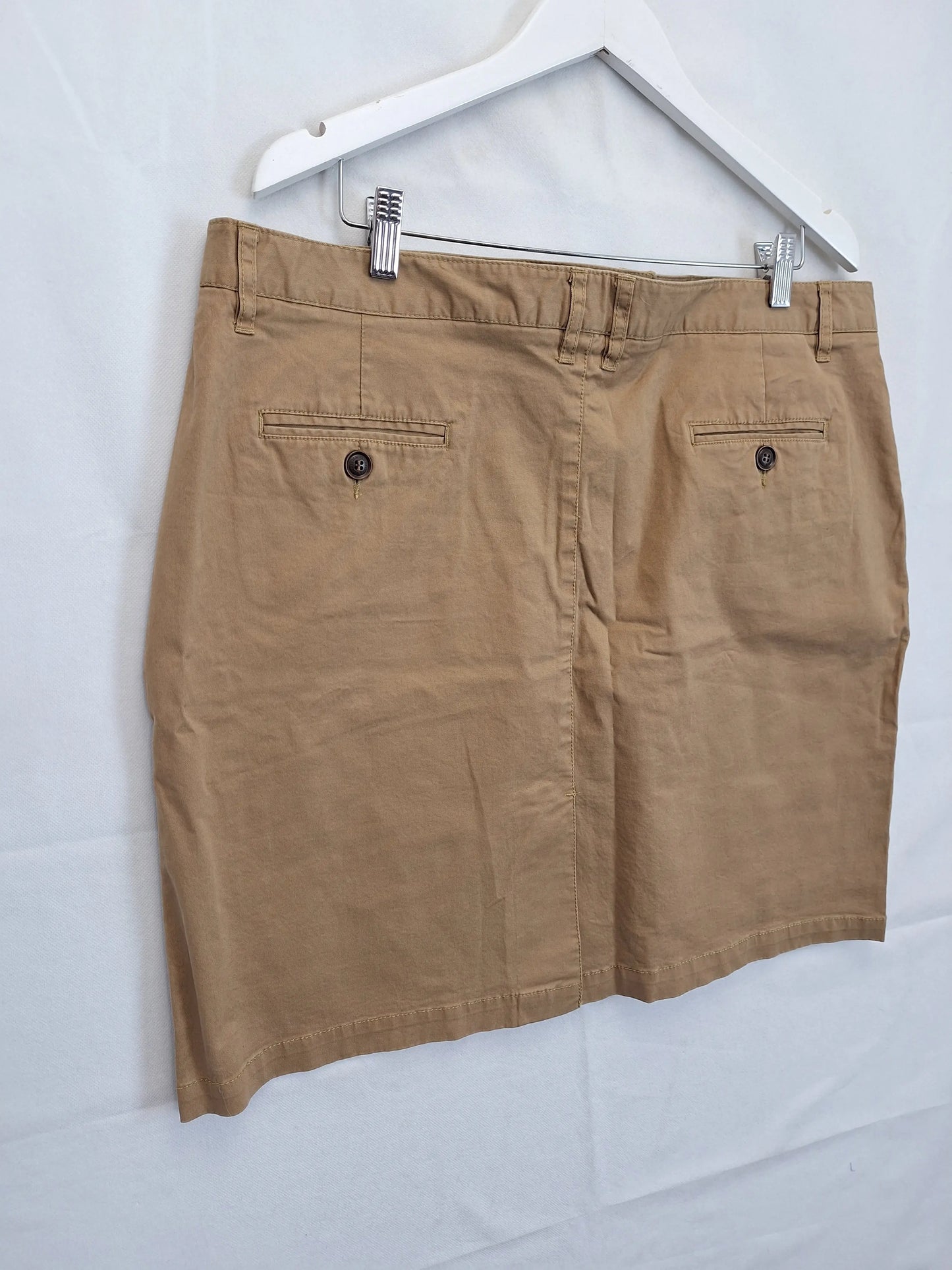 Van Heusen Khaki Casual Side Pocket Mini Skirt Size 20 by SwapUp-Online Second Hand Store-Online Thrift Store