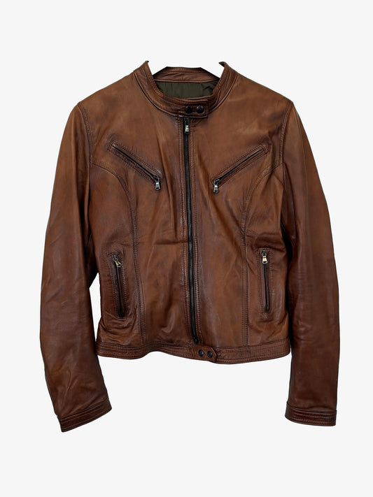 Vera Pelle Soft Leather Cropped Style Jacket Size XL by SwapUp-Online Second Hand Store-Online Thrift Store