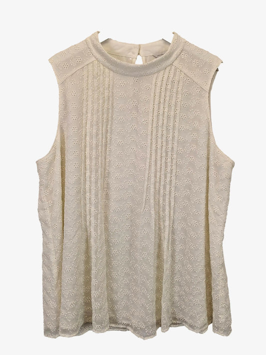 Veronika Maine Broderie Sleeveless Office Top Size 16 by SwapUp-Online Second Hand Store-Online Thrift Store