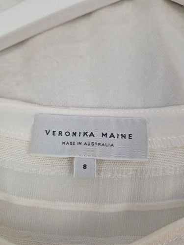Veronika Maine Casual Striped Sheer Blouse Size 8 by SwapUp-Online Second Hand Store-Online Thrift Store