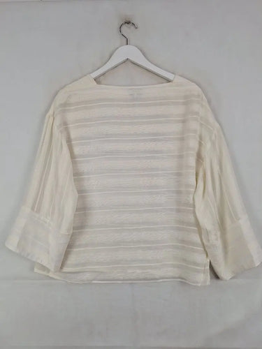 Veronika Maine Casual Striped Sheer Blouse Size 8 by SwapUp-Online Second Hand Store-Online Thrift Store