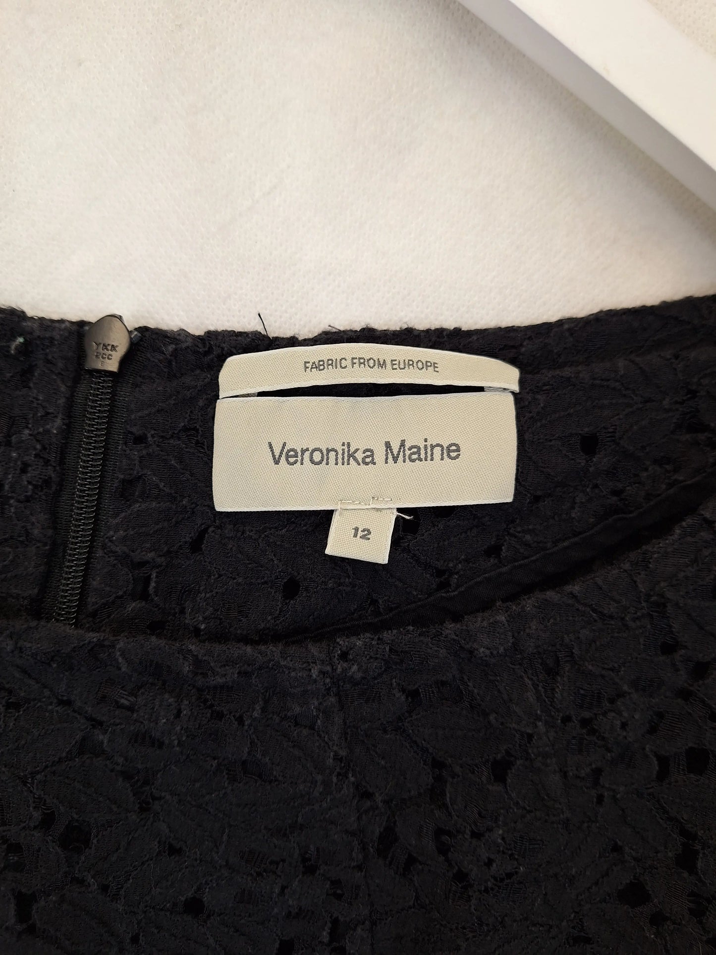 Veronika Maine Classy Boat Neck Lace Top Size 12 by SwapUp-Online Second Hand Store-Online Thrift Store