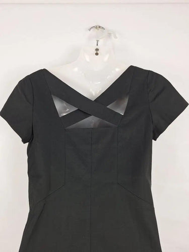 Veronika Maine Cross Back Little Black Dress Size 8 by SwapUp-Online Second Hand Store-Online Thrift Store