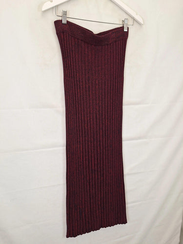 Veronika Maine Maroon Flecked Thick Tube Midi Skirt Size L by SwapUp-Online Second Hand Store-Online Thrift Store