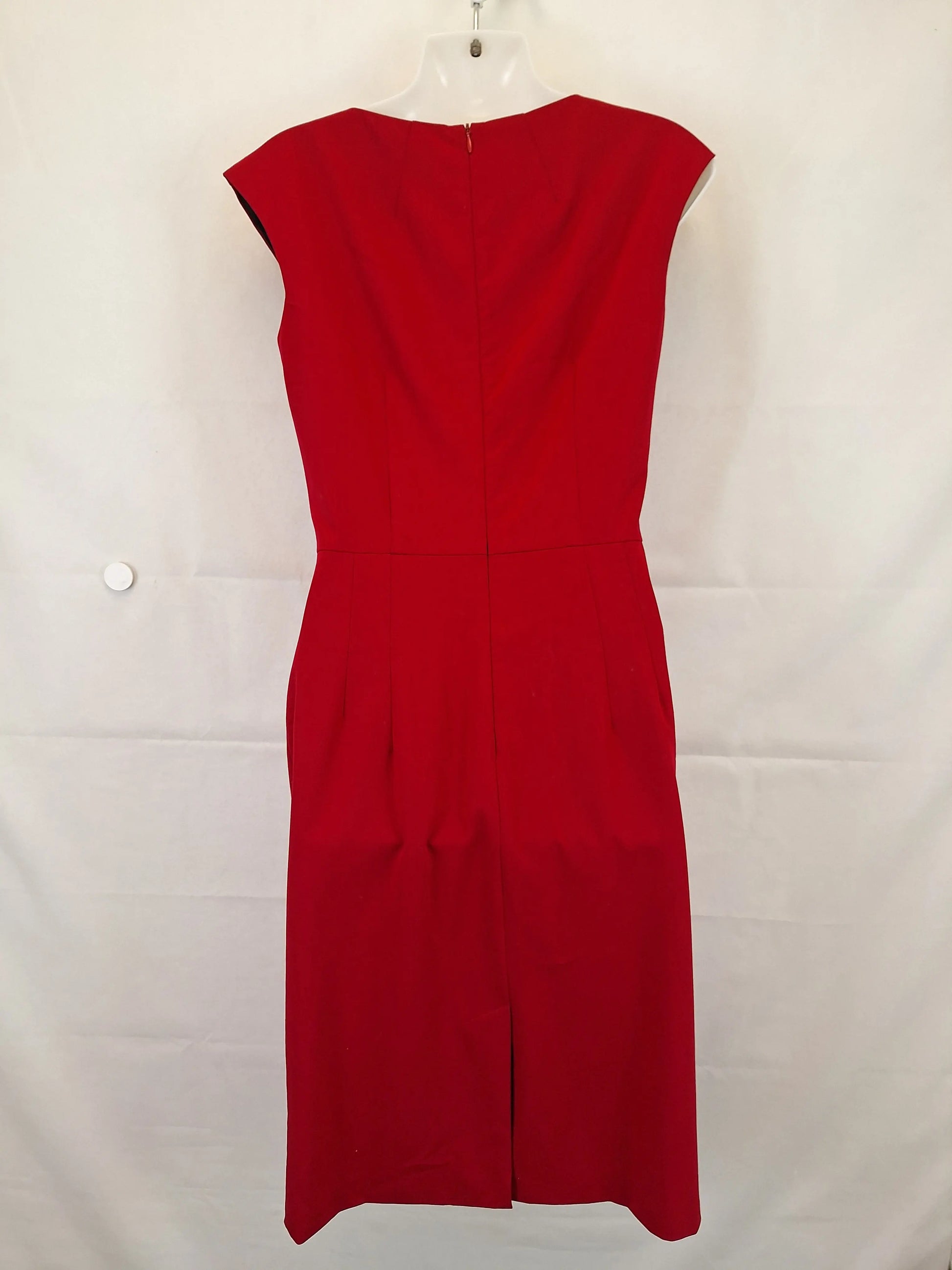 Veronika Maine Merlot Tailored Office Midi Dress Size 8 by SwapUp-Online Second Hand Store-Online Thrift Store