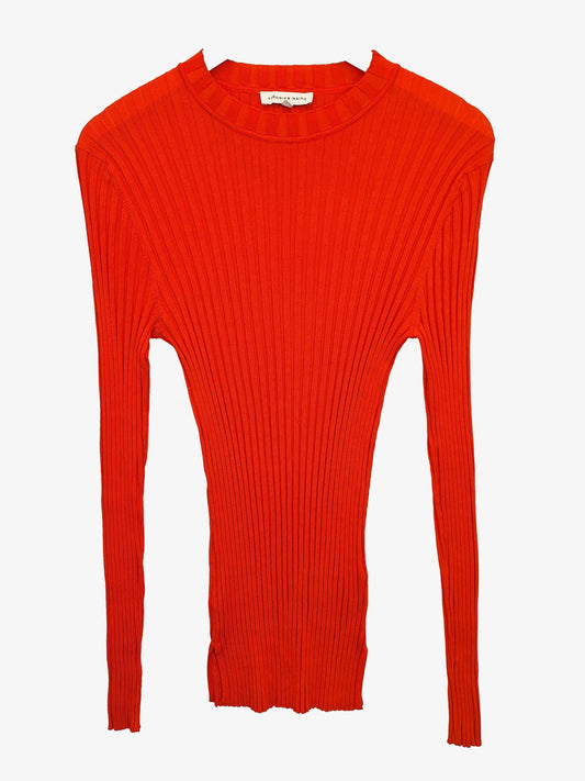 Veronika Maine Ribbed Long Orange Top Size L by SwapUp-Online Second Hand Store-Online Thrift Store