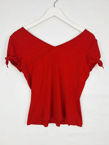 Veronika Maine Scarlett Tied Sleeve Vintage Top Size 10 by SwapUp-Online Second Hand Store-Online Thrift Store