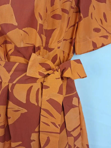 Veronika Maine Tropical Belted Flared Sleeve MIdi Dress Size 10 by SwapUp-Online Second Hand Store-Online Thrift Store