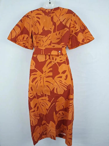 Veronika Maine Tropical Belted Flared Sleeve MIdi Dress Size 10 by SwapUp-Online Second Hand Store-Online Thrift Store