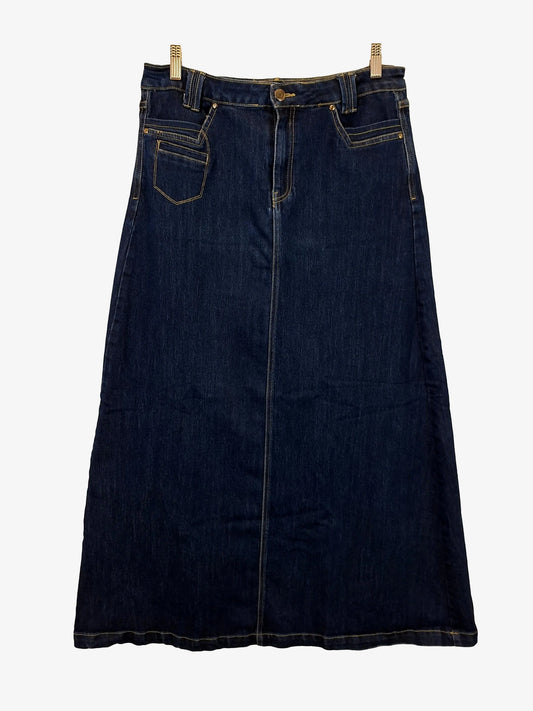 Wash Clothing Company Indigo Denim Flared Maxi Skirt Size 16 by SwapUp-Online Second Hand Store-Online Thrift Store