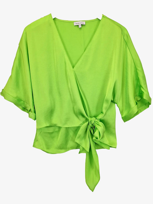Wayne Cooper Elegant Lime Wrap Top Size 10 by SwapUp-Online Second Hand Store-Online Thrift Store