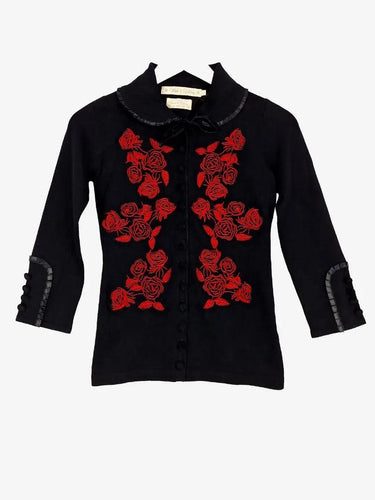 Wheels & Dollbaby Vintage Rose Embroidery Cardigan Size 8 by SwapUp-Online Second Hand Store-Online Thrift Store