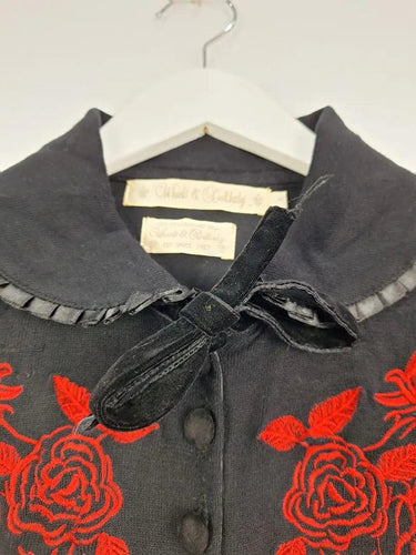 Wheels & Dollbaby Vintage Rose Embroidery Cardigan Size 8 by SwapUp-Online Second Hand Store-Online Thrift Store