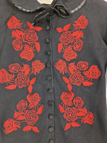 Wheels & Dollbaby Vintage Rose Embroidery Cardigan Size 8 by SwapUp-Online Second Hand Store-Online Thrift Store