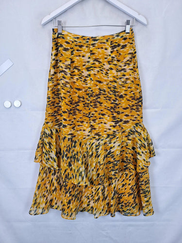 Whistles Classy Ruffle Printed Midi Skirt Size 8 by SwapUp-Online Second Hand Store-Online Thrift Store