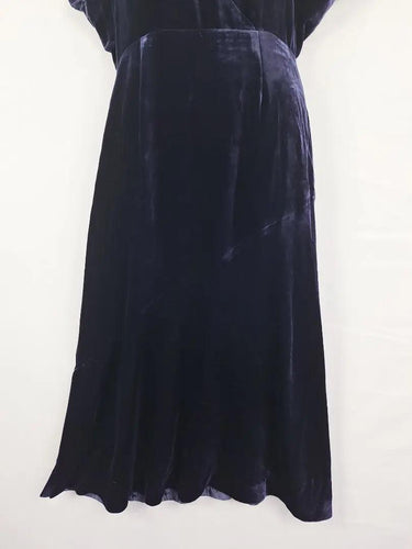 Whistles Indigo Velvet Open Back Dress Size 6 by SwapUp-Online Second Hand Store-Online Thrift Store