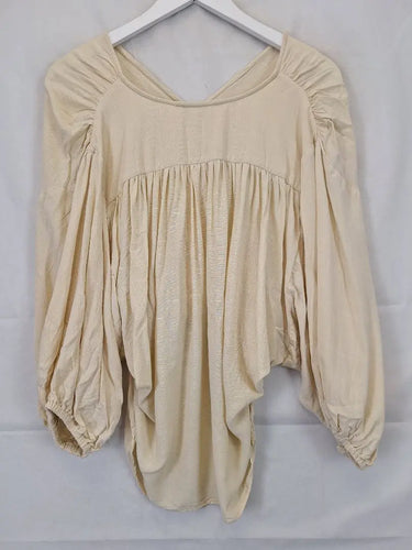 White Closet Draped Lemon Blouse Top Size 10 by SwapUp-Online Second Hand Store-Online Thrift Store