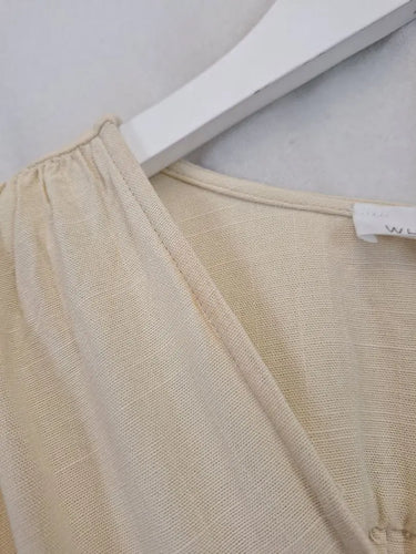 White Closet Draped Lemon Blouse Top Size 10 by SwapUp-Online Second Hand Store-Online Thrift Store