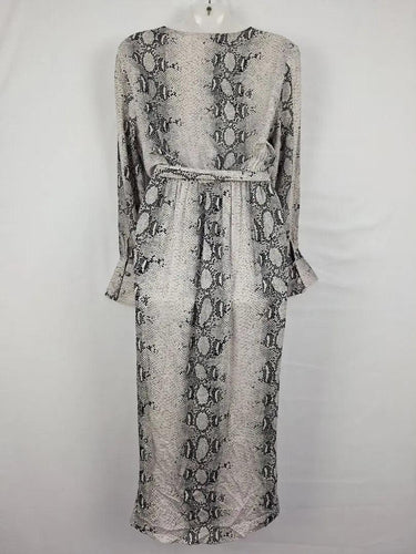 White Closet Python Draped Belted Midi Dress Size S by SwapUp-Online Second Hand Store-Online Thrift Store