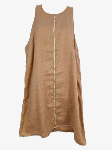 White Closet Sandy Linen Blanket Stitch Dress Size 12 by SwapUp-Online Second Hand Store-Online Thrift Store