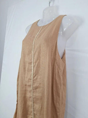 White Closet Sandy Linen Blanket Stitch Dress Size 12 by SwapUp-Online Second Hand Store-Online Thrift Store