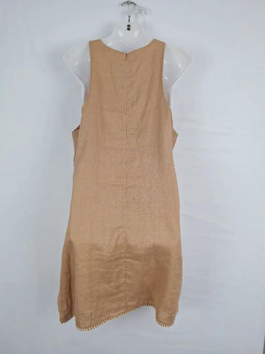 White Closet Sandy Linen Blanket Stitch Dress Size 12 by SwapUp-Online Second Hand Store-Online Thrift Store