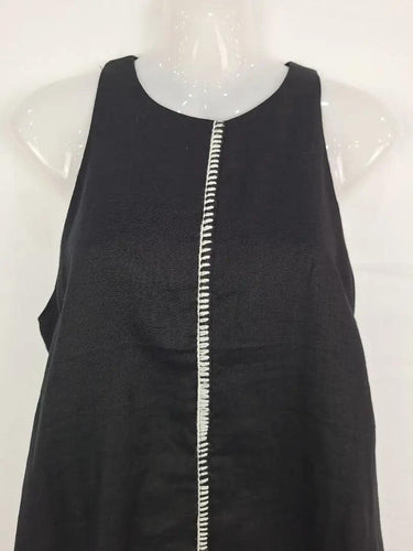 White Closet Smokey Linen Blanket Stitch Dress Size 8 by SwapUp-Online Second Hand Store-Online Thrift Store
