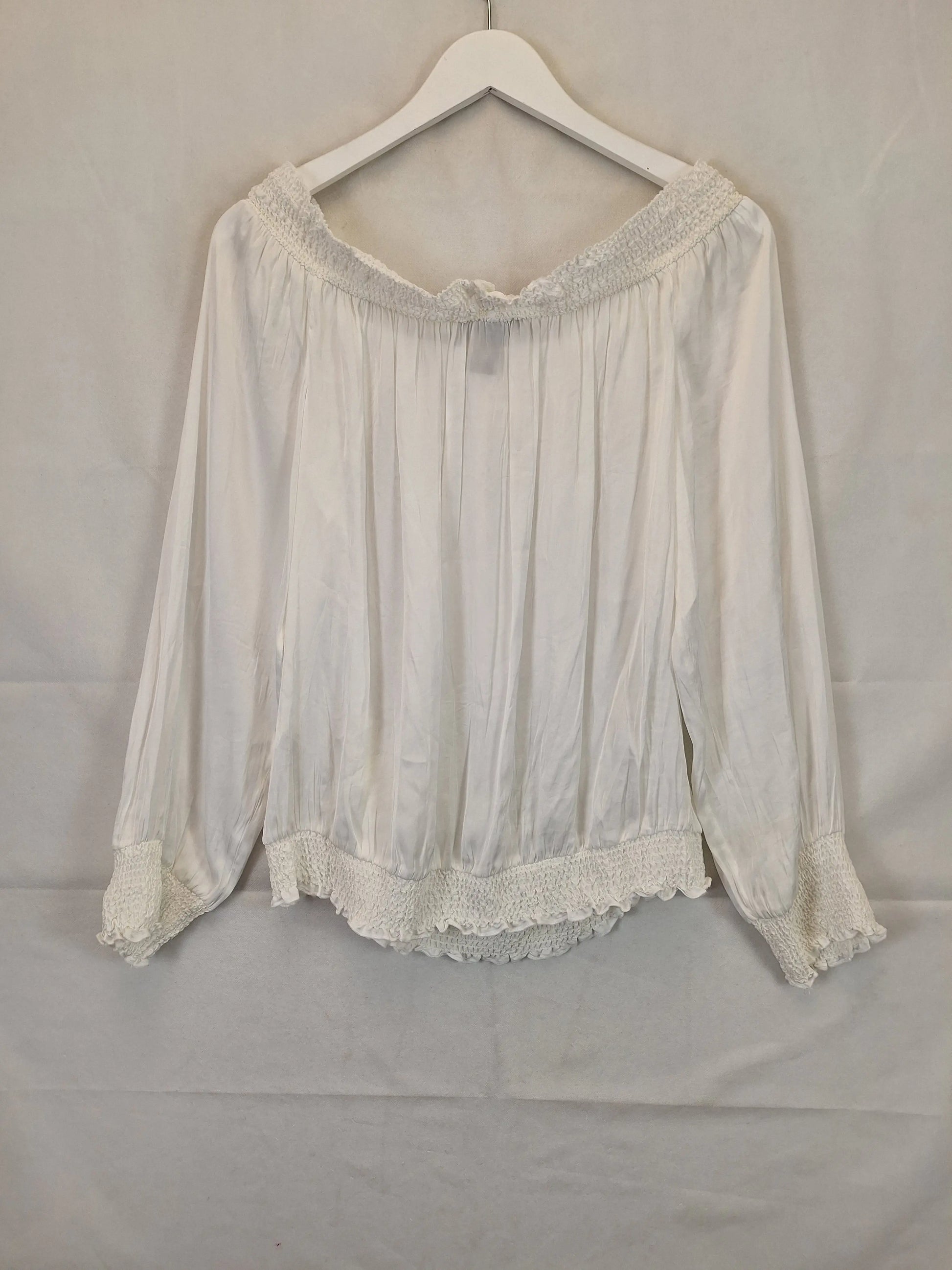 White House Black Market Shiny Off The Shoulder Top Size L by SwapUp-Online Second Hand Store-Online Thrift Store