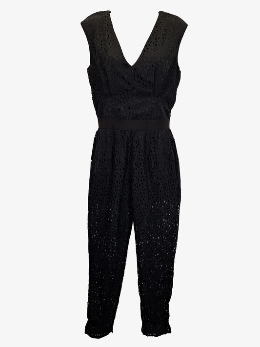 White Suede Cut Out Evening Jumpsuit Size 10 by SwapUp-Online Second Hand Store-Online Thrift Store