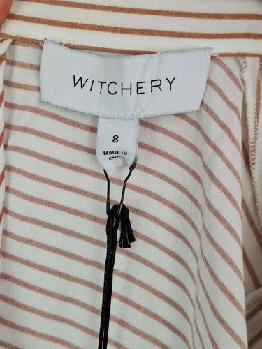 Witchery Amber Stripped Mock Neck Shirt Size 8 by SwapUp-Online Second Hand Store-Online Thrift Store