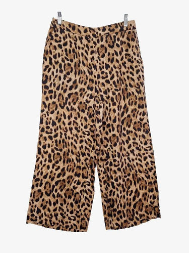 Witchery Animal Print Cropped Wide Leg Pants Size 8 by SwapUp-Online Second Hand Store-Online Thrift Store