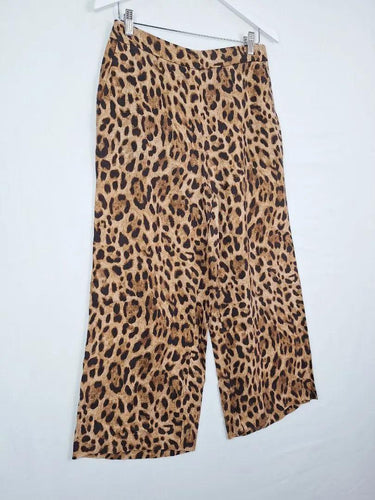 Witchery Animal Print Cropped Wide Leg Pants Size 8 by SwapUp-Online Second Hand Store-Online Thrift Store